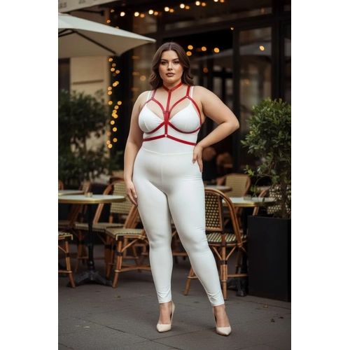 B�y�k Beden K�rm�z� Kad�n Lastik Harness Tak�m Ayarlanabilir ��k V�cut Aksesuar� - APFT143