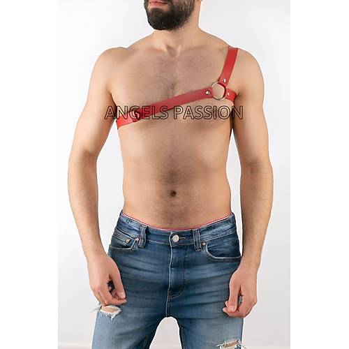 Tek Omuz Seksi Deri Erkek Harness - APFTM3