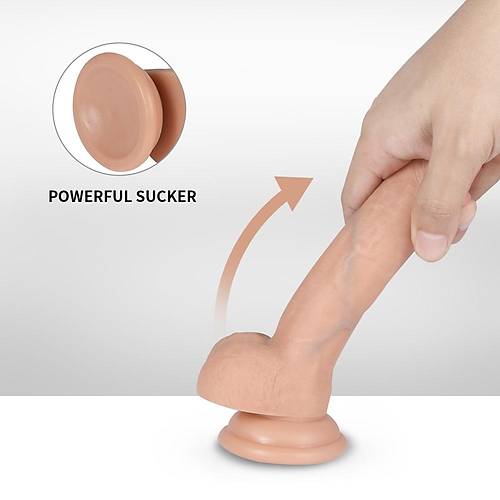 Silikon Serisinden 17 Cm Yumuak ift Katmanl Realistik Dildo Penis