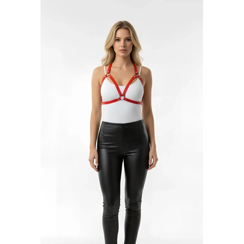 K�rm�z� G���s Harness Suni Deri Z�mba Detayl� - APFT25