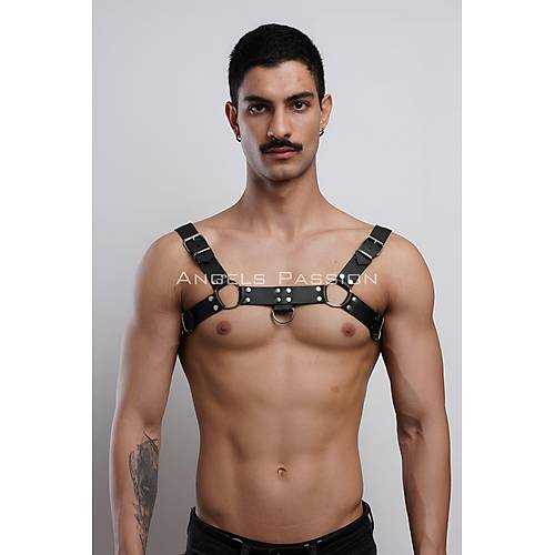 Erkek Bulldog Harness, Deri Gs Aksesuar, Deri Erkek Fantazi Giyim - APFTM149