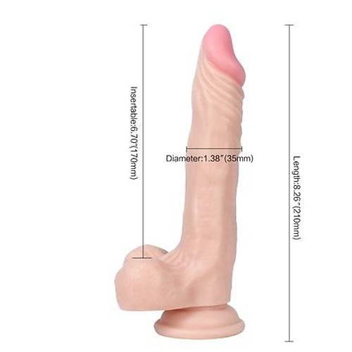 Sunny 21 CM Vantuzlu Gereki Realistik Penis Doal Damarl Dildo