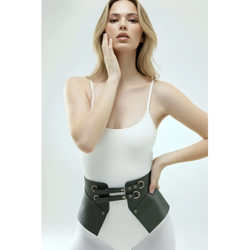 Siyah Kad�n Kemer Geni� Korse Detayl� �ift Toka - APFT611