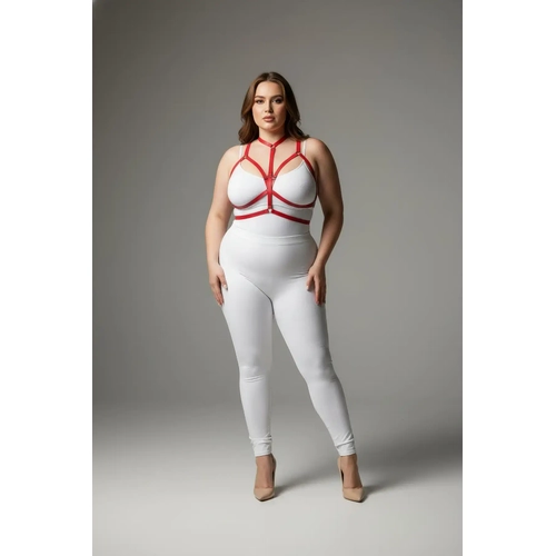 B�y�k Beden K�rm�z� Kad�n Lastik Harness Tak�m Ayarlanabilir ��k V�cut Aksesuar� - APFT143