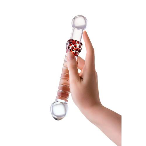 Sexus Glass ift Tarafl Cam Dildo, effaf, 22 cm