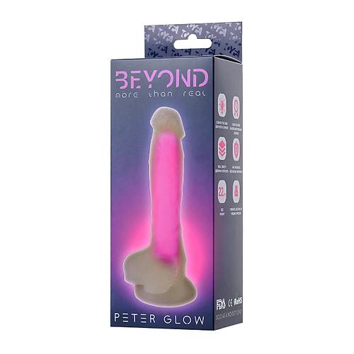 Beyond by RED Peter Glow Gece Parlayan Dildo, Silikon, effaf, 22 cm