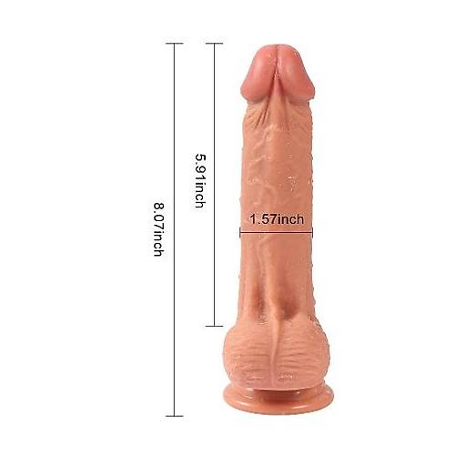 Tyler 20 CM Yeni Nesil ift Katmanl Vantuzlu Tam Realistik Penis