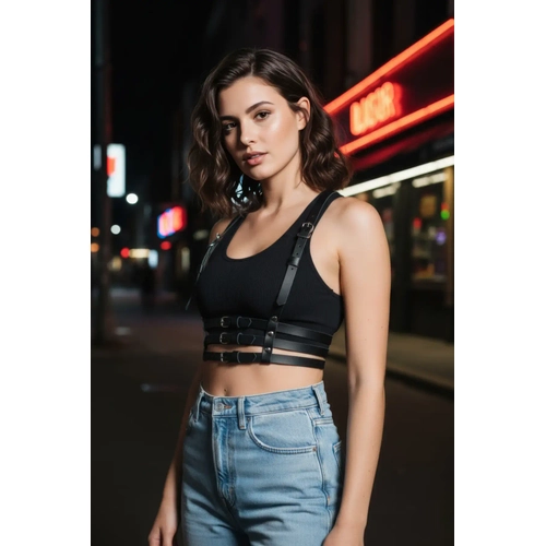 Siyah Kad�n Kemer �oklu Tokal� V�cut Aksesuar� - APFT178
