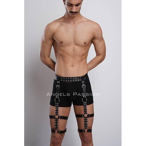 Perin Detayl k Erkek Bacak Harness, Erkek Fantazi Jartiyer Harness - APFTM193