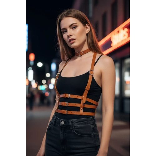 Taba Kad�n Kemer Deri Malzemeli �ok Tokal� V�cut Aksesuar� - APFT615