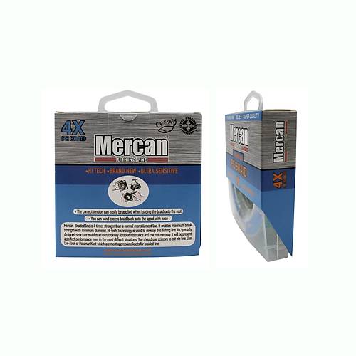 Mercan Premium PE X4 Örgü İp 300 m Makara Misina-  Mavi