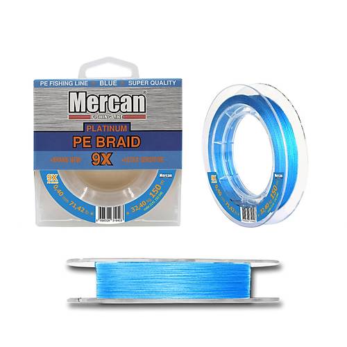 Mercan Platinum PE X9 Örgü İp 150 m Misina- Mavi