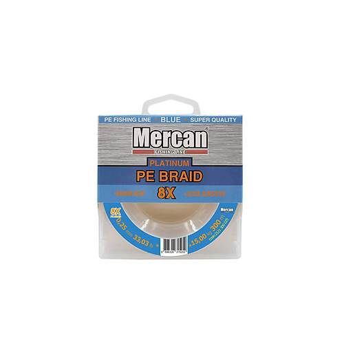 Mercan Platinum PE X8 Örgü İp 300 m Makara Misina- Mavi