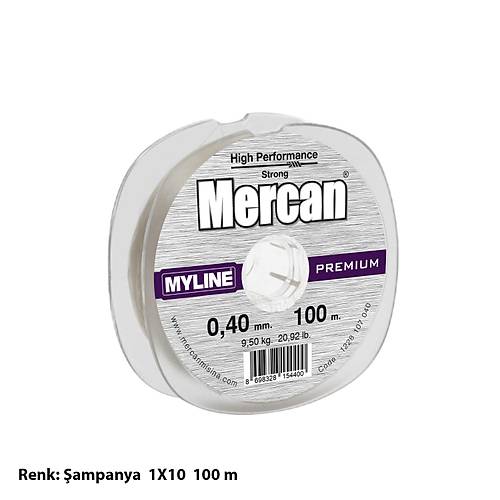 Mercan Premium Myline 100 M 1x10 Makara Misina- Şampanya