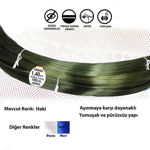 Mercan Classic 1000 M  Çile Misina- Yeşil