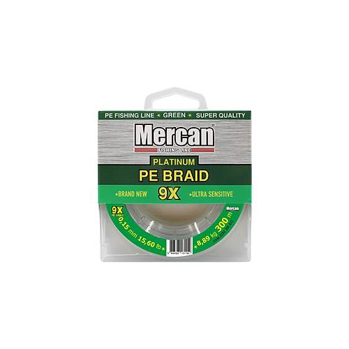 Mercan Platinum PE X9 Örgü İp 300 m Misina-  Yeşil