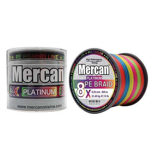 Mercan Platinum PE X8 Örgü İp 500 m Makara Misina- Multicolor