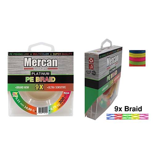 Mercan Platinum PE X9 Örgü İp 300 m Misina- Multicolor