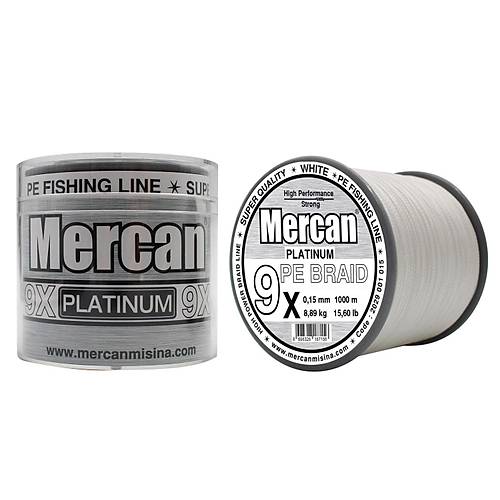 Mercan Platinum PE X9 Örgü İp 1000 m Misina-  Beyaz