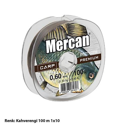 Mercan Carp Premium 100 M 1x10 Makara Misina- Kahve