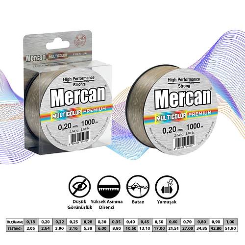 Mercan Premium 1000 m Makara Misina- Multicolor