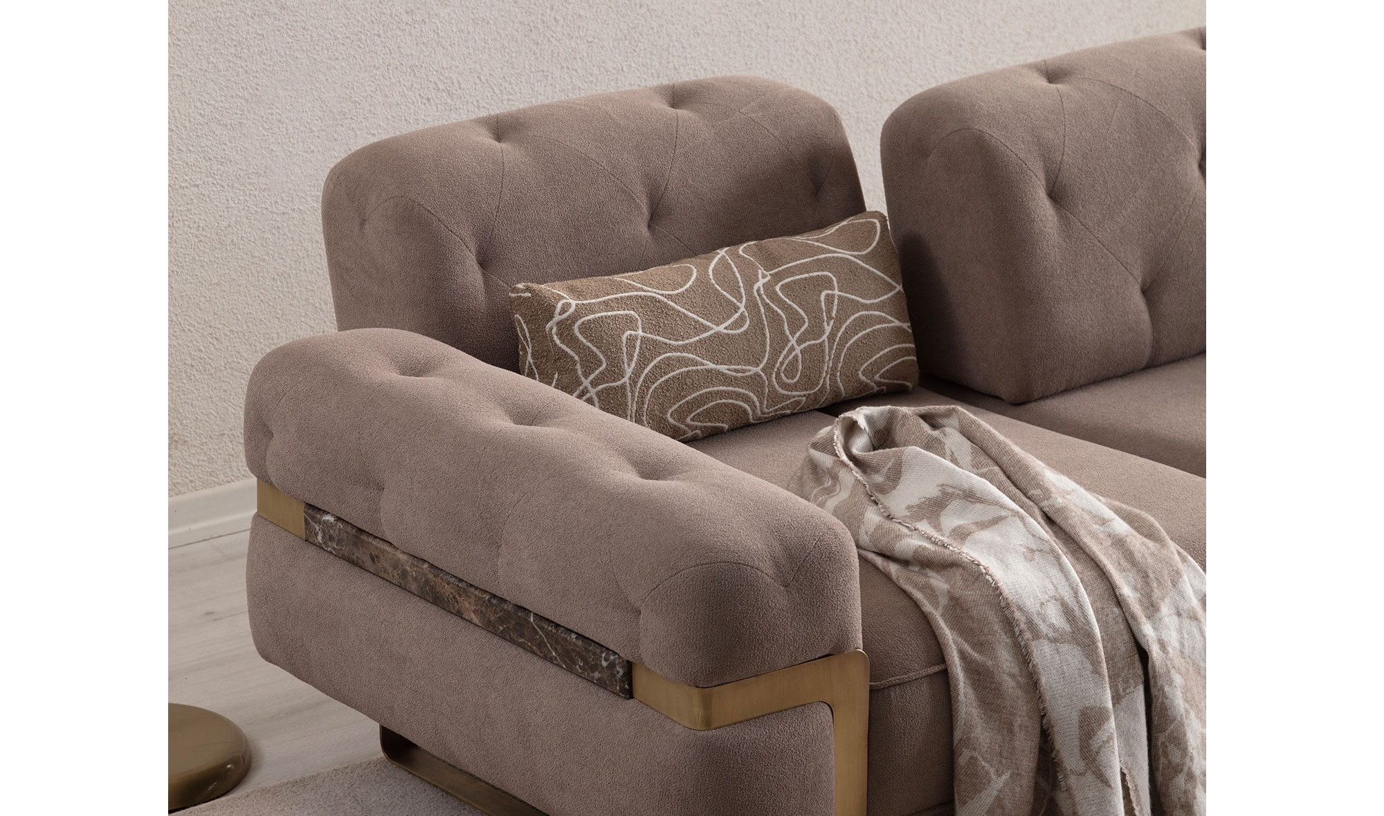 Almoda Sofa Set - Brown - CaddeYıldız Furniture
