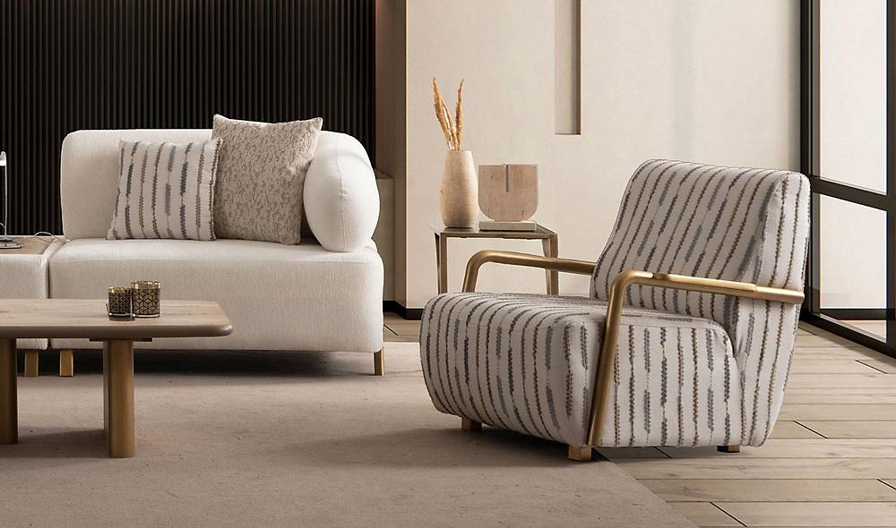 Ramona Sofa Set - Antique Gold