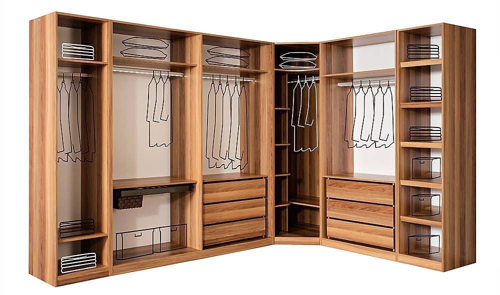 Mood Walnut Corner Wardrobe