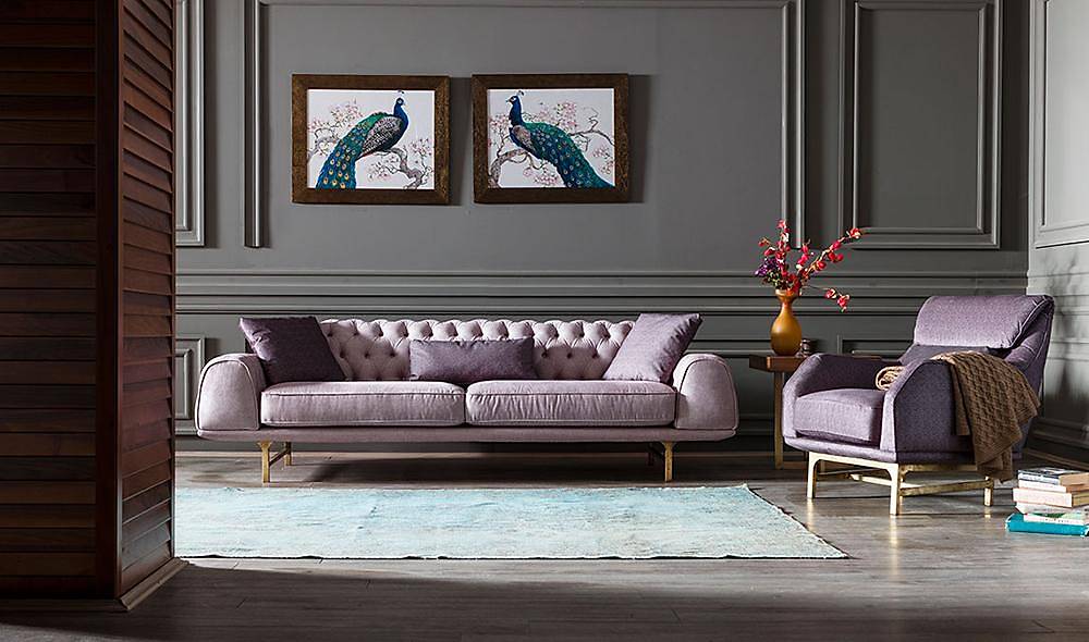 Lusso Gold Living Room Set