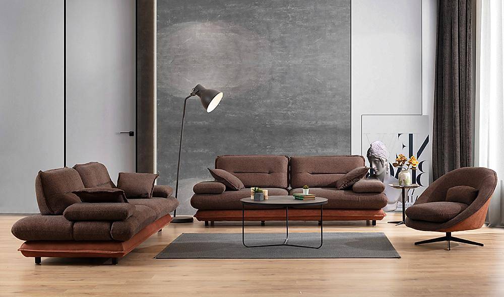 Modena Sofa Set - Brown Cinnamon