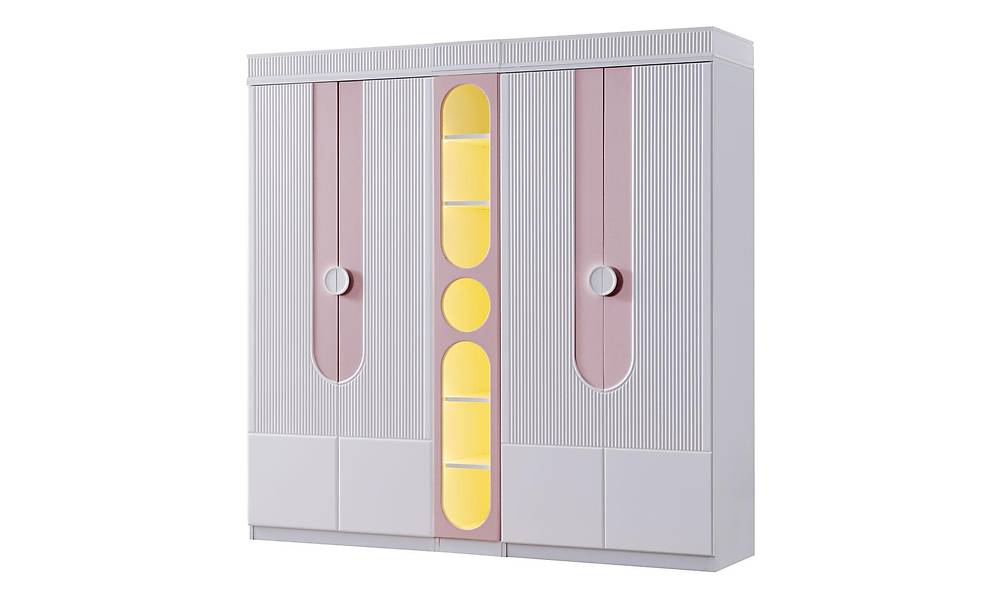 Rumba 4 Door Wardrobe - Pink