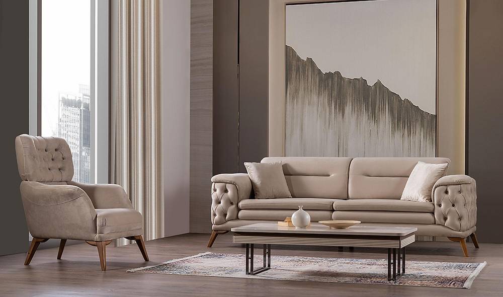 Vitalis Sofa Set - Cream