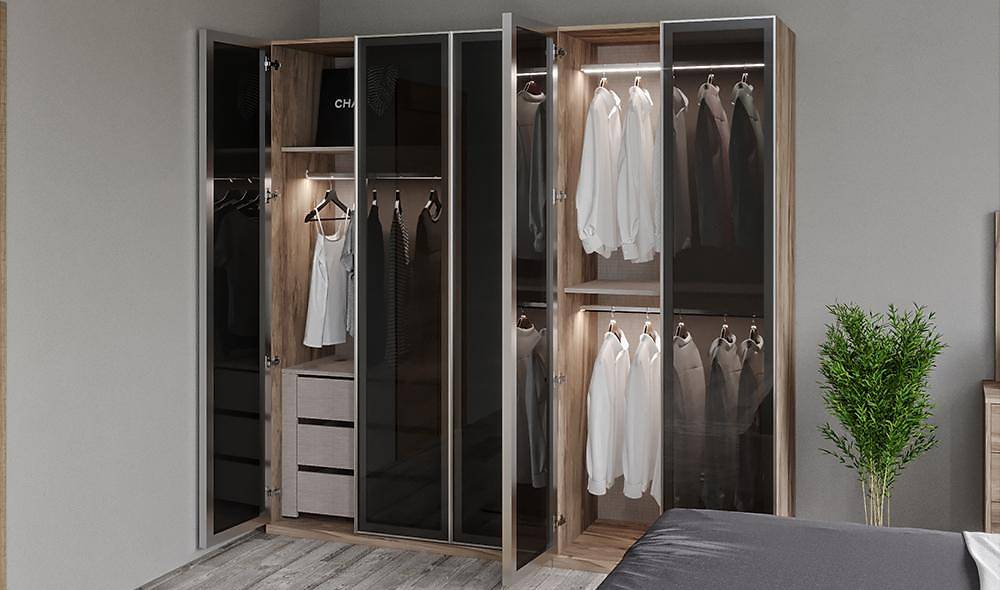 Bristol Glass Corner Wardrobe