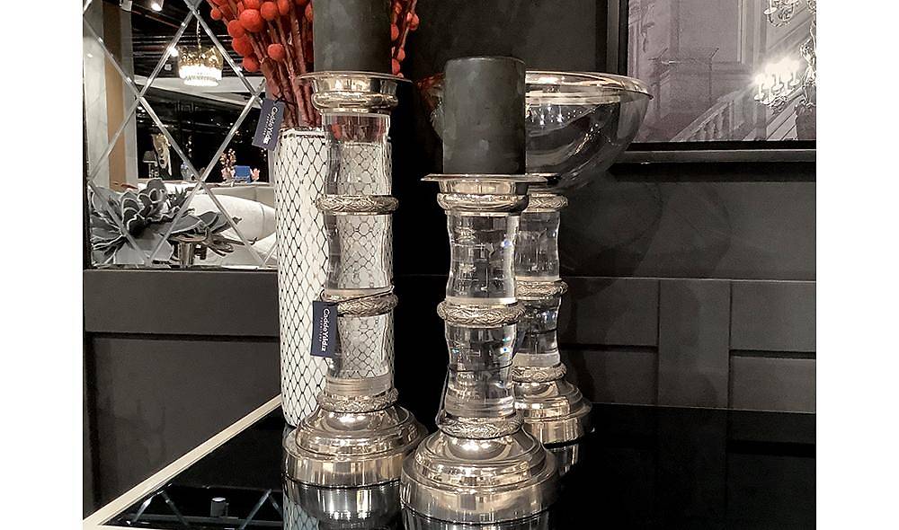 Triple Glass Candlestick - 20267