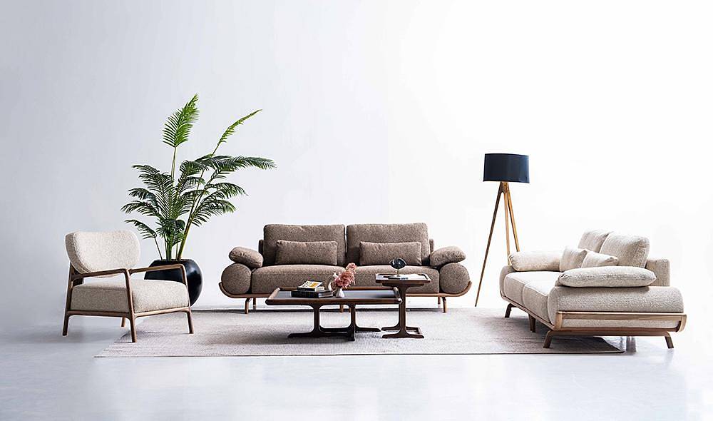Almeda Sofa Set - Brown