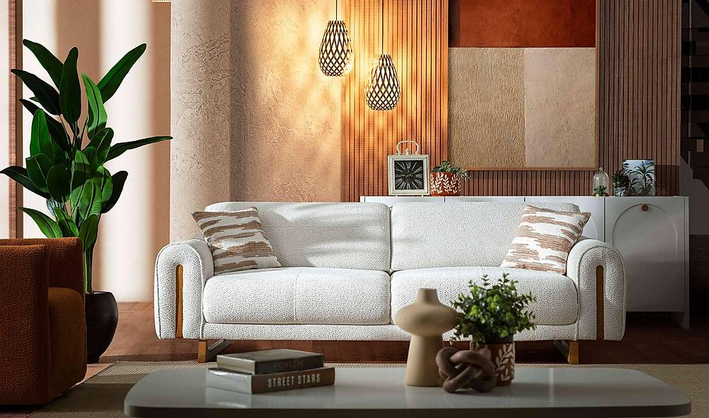 Lenora Sofa Set - White