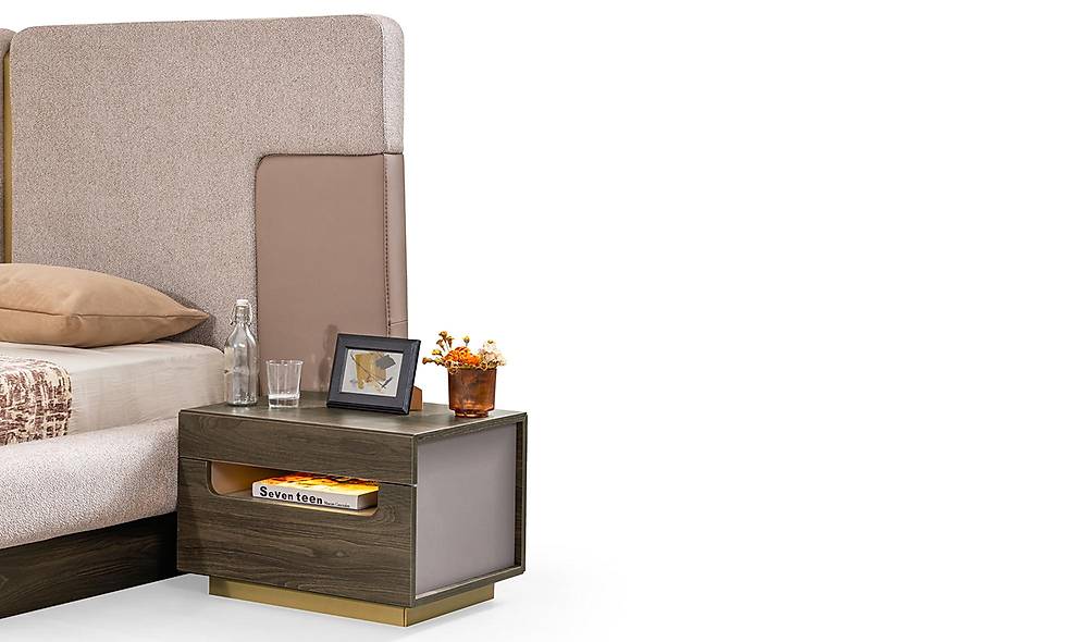 Montare Base Bedstead and Headboard - Walnut