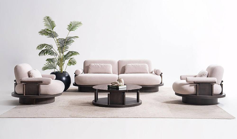 Bitez Sofa Set - Dark Walnut