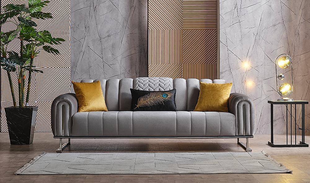 İzel Sofa Set with Metal Design