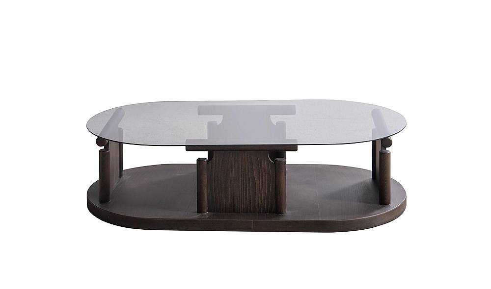 Bitez Coffee Table - Ellipse - Dark Walnut