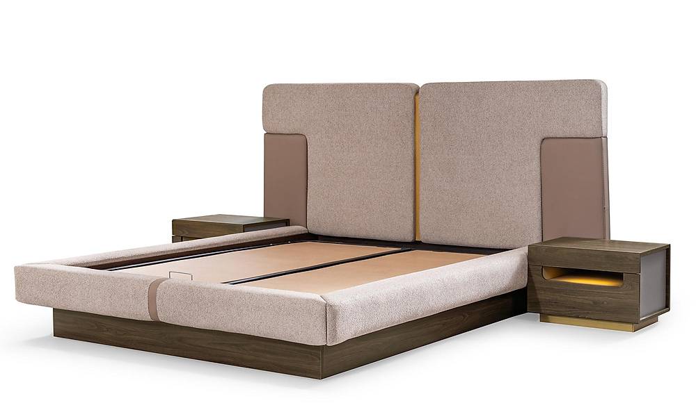 Montare Base Bedstead and Headboard - Walnut