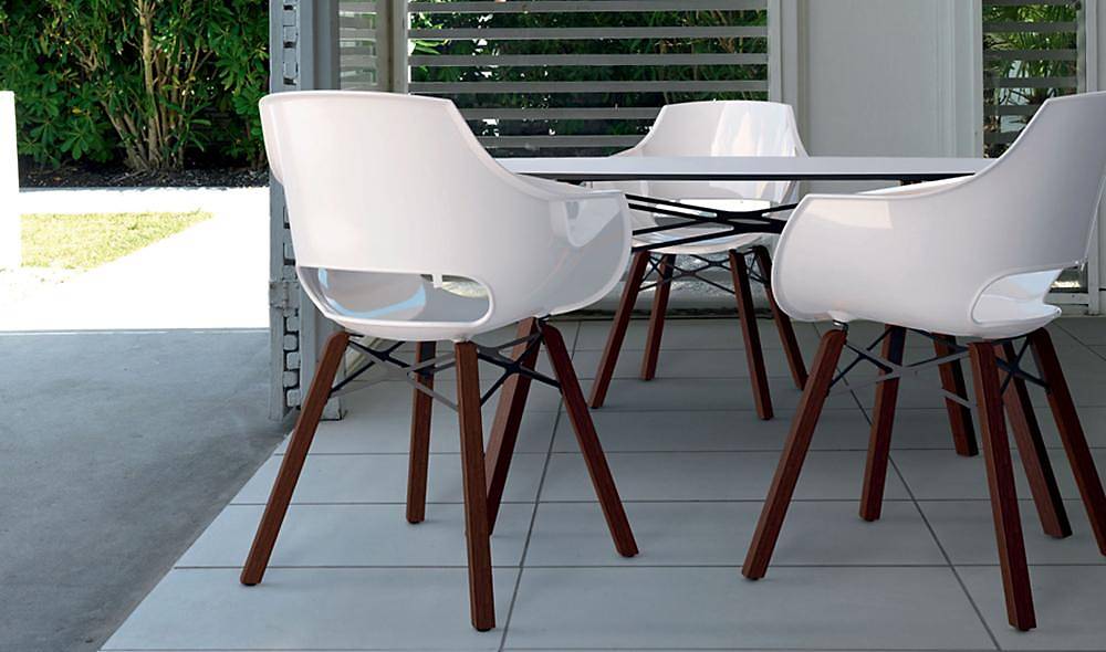 Opal Wox I Iroko Wood Chair 2 Piece