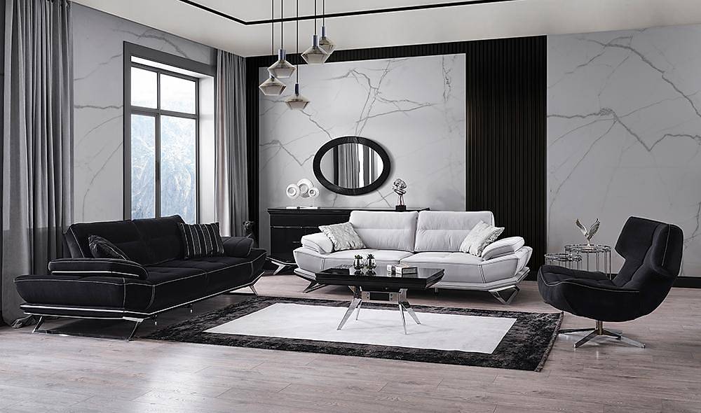 Clara Black Sofa Set