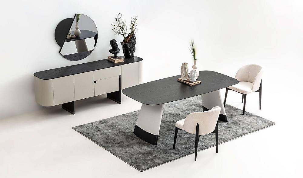 Penora Dining Room - Gray - Black