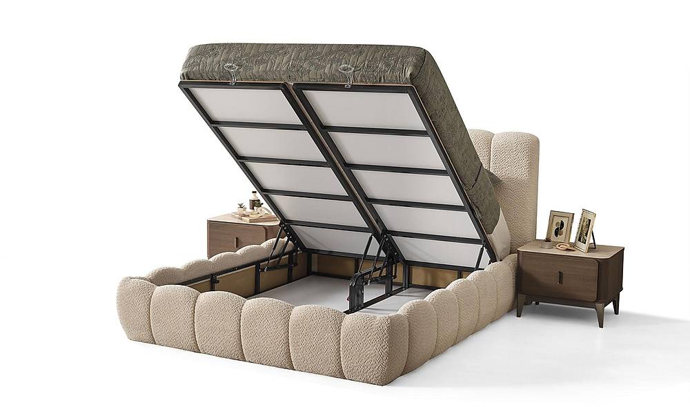 Monica Bedstead and Headboard - Beige