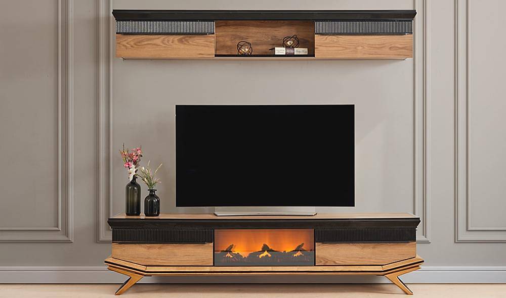 Clara Walnut Fireplace Tv Unit