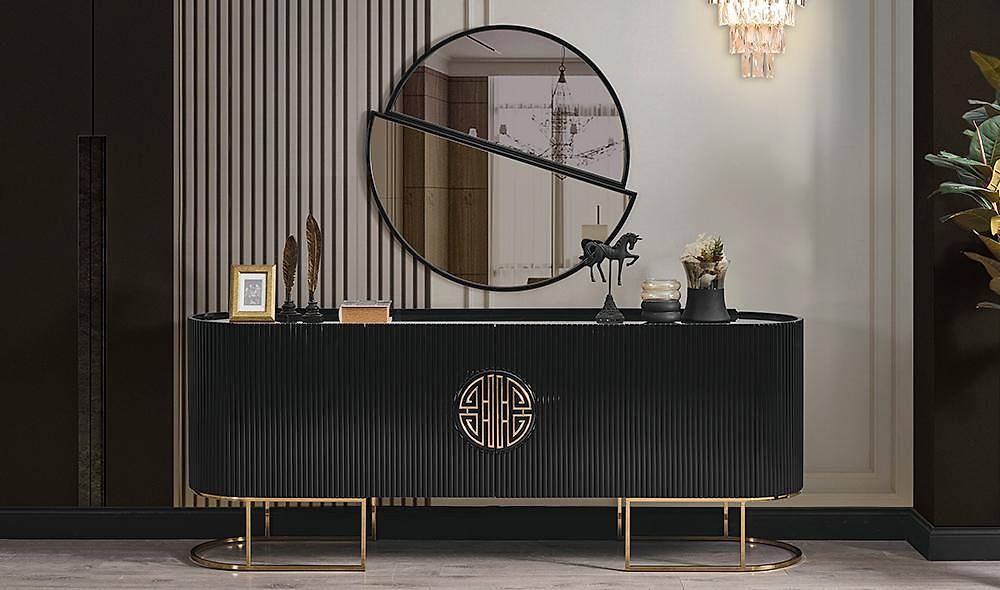 Crown Dining Room - Black - Gold