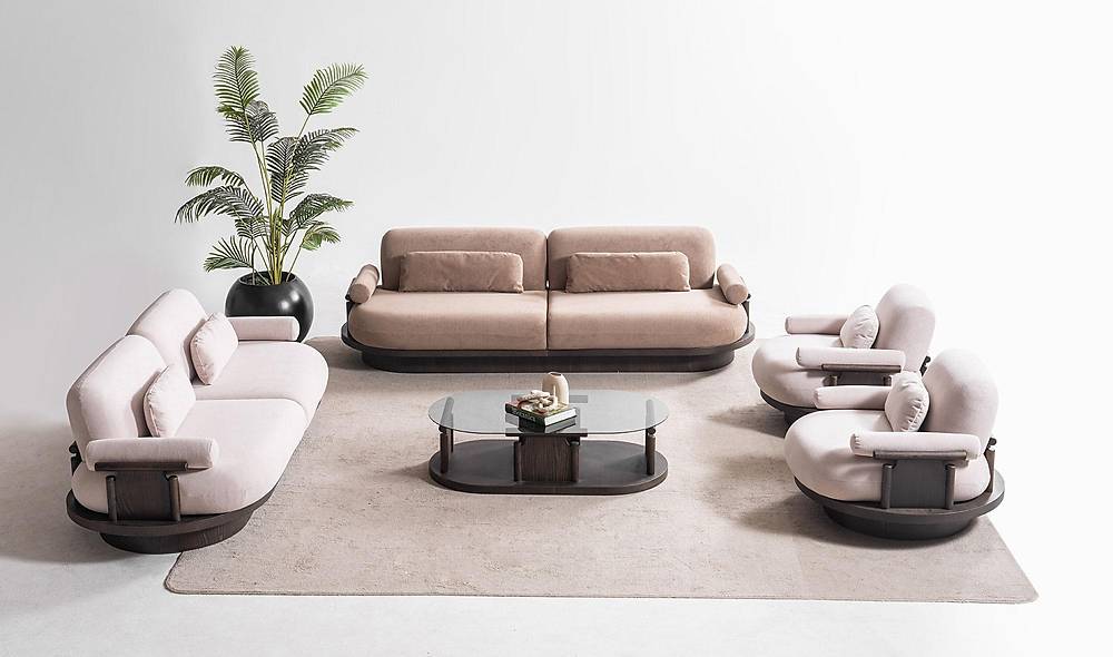 Bitez Sofa Set - Dark Walnut