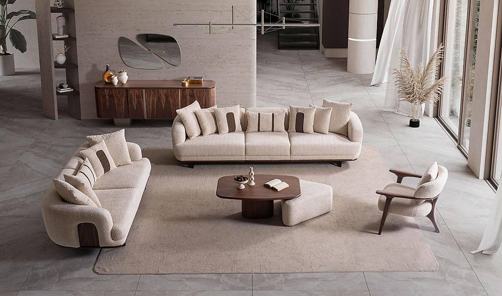 Velovis Sofa Set - Cream