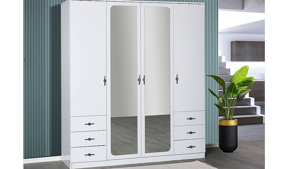 Siesta 4 Door Wardrobe - White